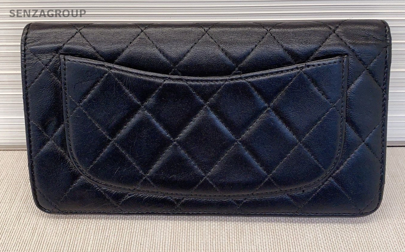 Chanel Quilted Clutch Wallet Black Women