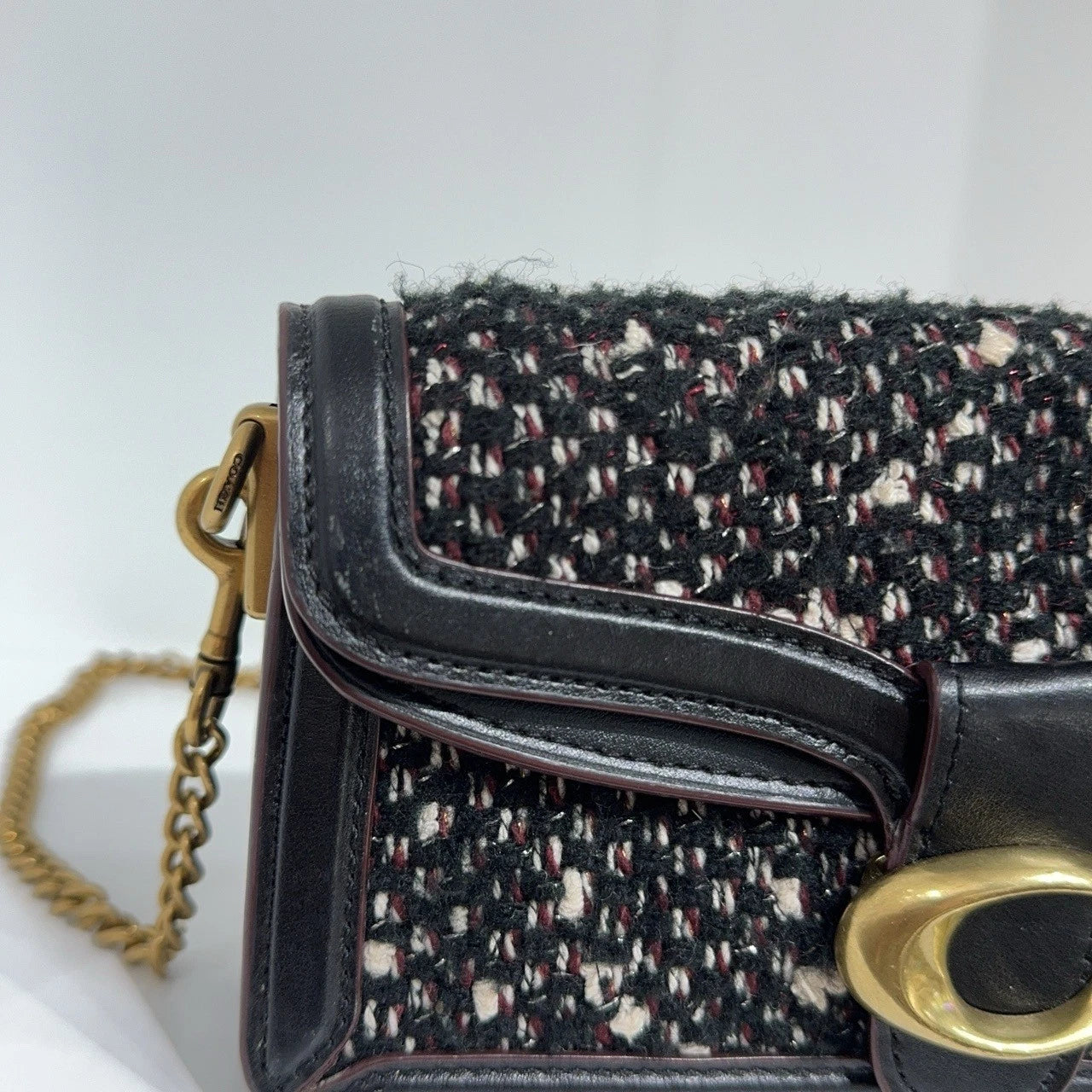 Coach Tabby 18 Mini Woven Leather WOC Shoulder Crossbody Bag For Women
