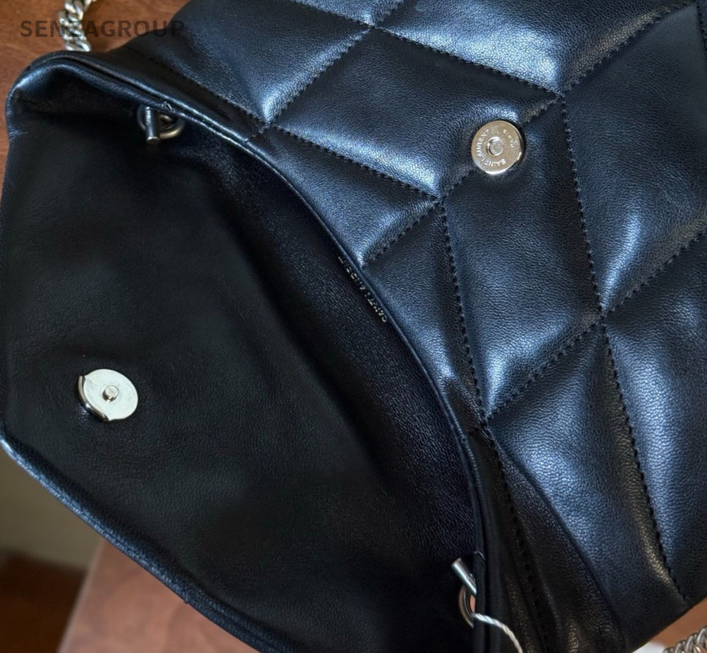 Saint Laurent Mini Chain Shoulder Bag Crossbody Black Silver Used Women Classic