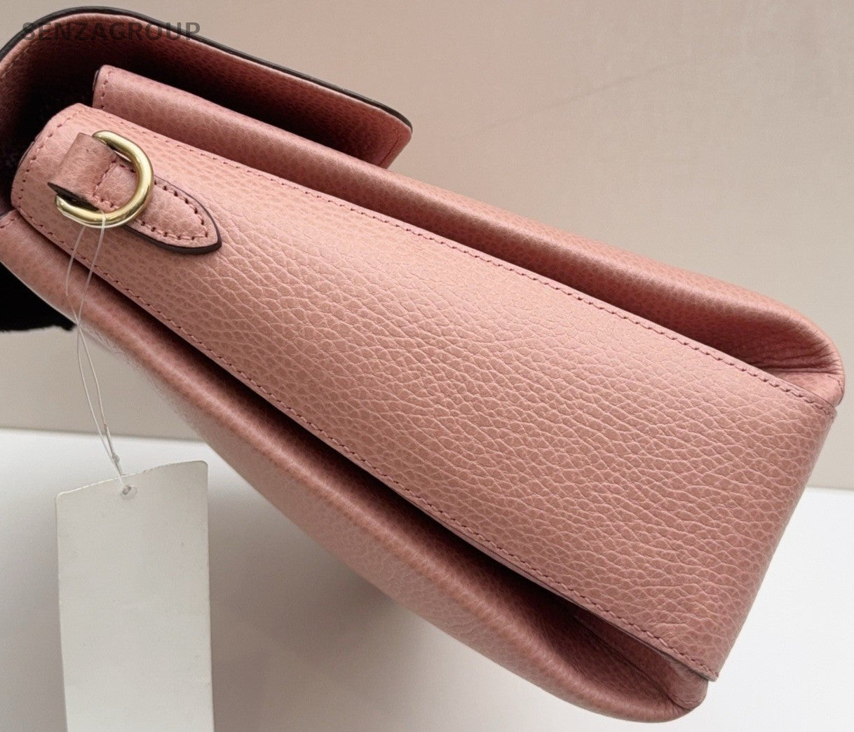 Gucci Calfskin GM Top Hand Bag Chain Shoulder Bag Pink Gold Used Women Classic