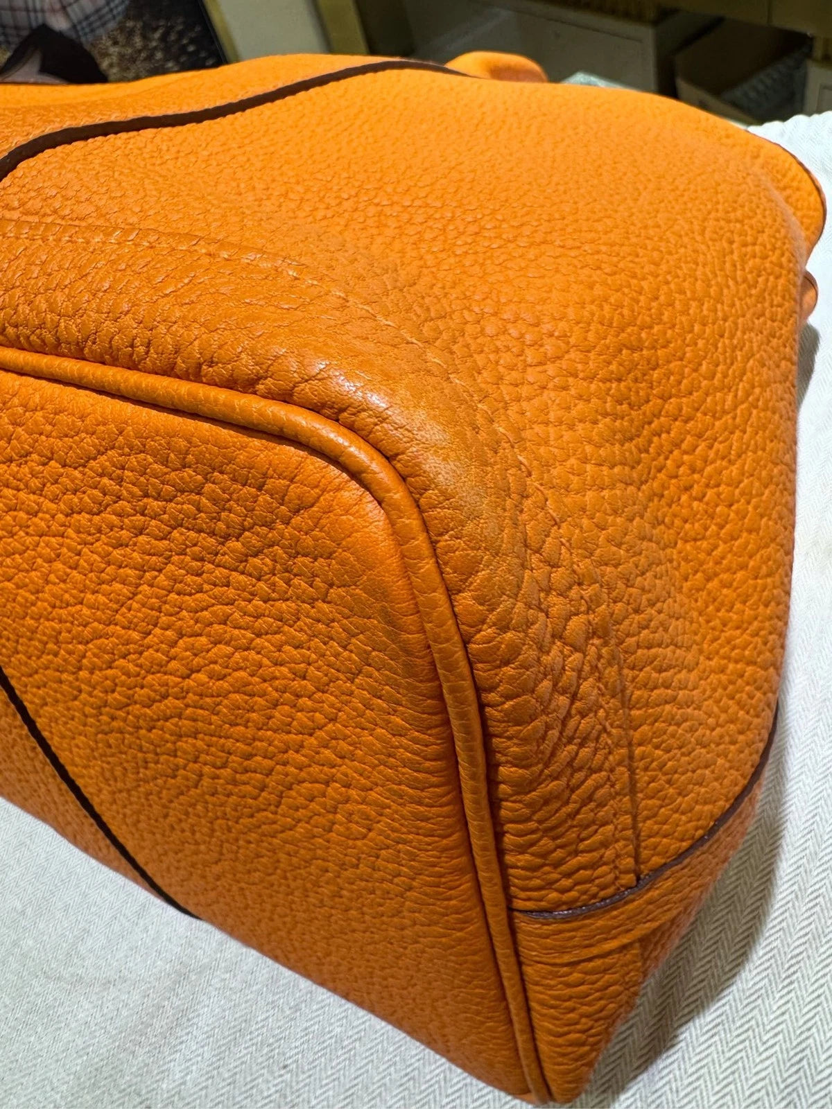 Hermes Orange Garden Party 36 Handbag Tote For Women