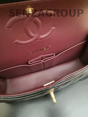 Chanel Classic Flap Small Quilted Chain Shoulder Bag Black Gold