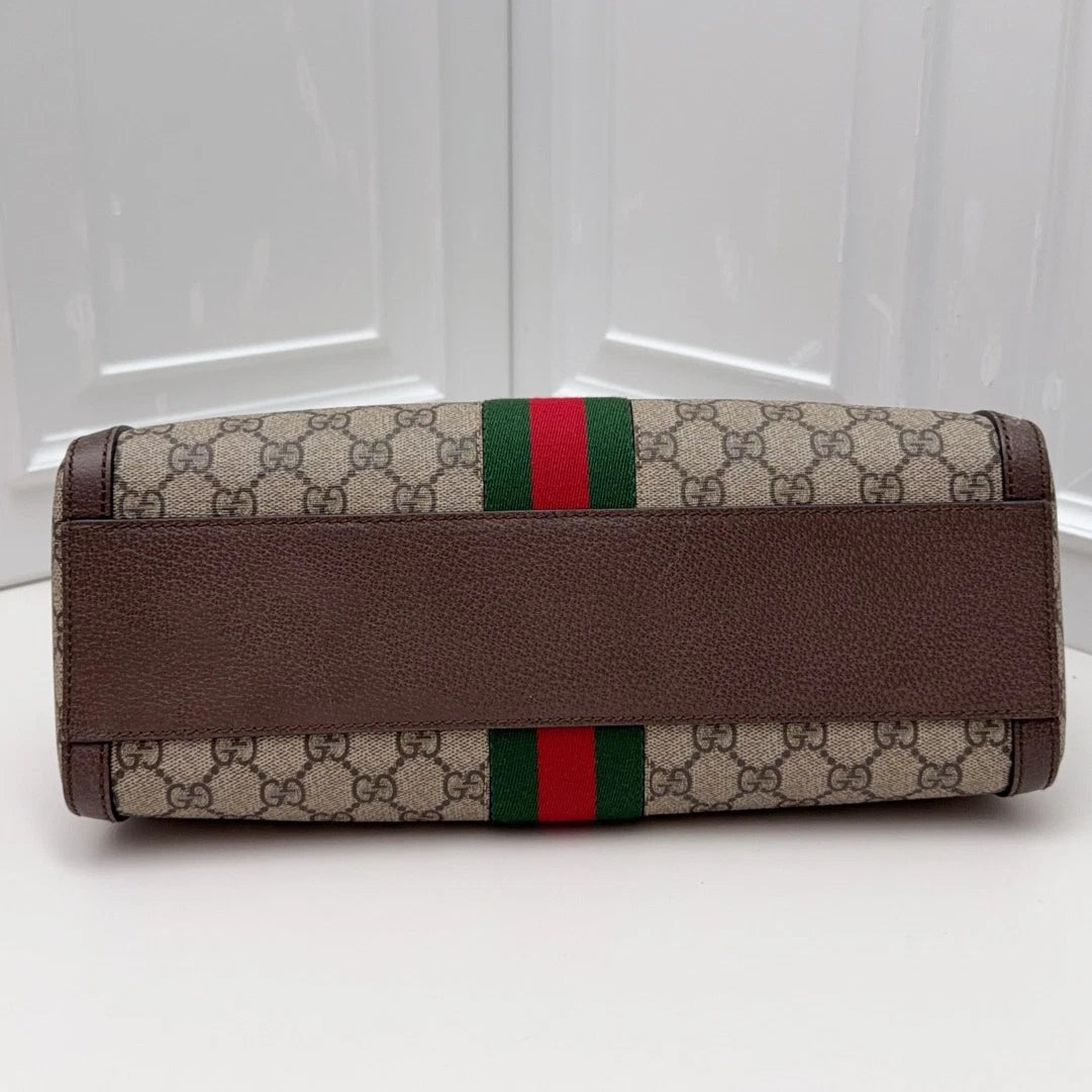 Gucci Ophidia Boston Bag GG Supreme Canvas Crossbody Bag Brown Women