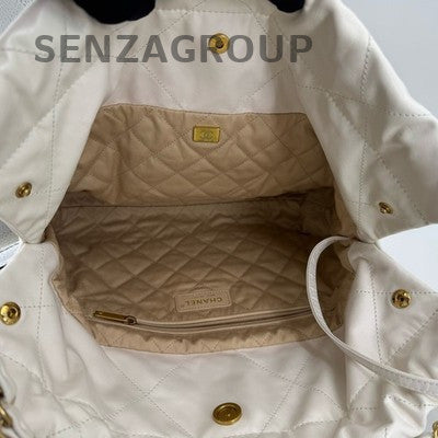 Chanel 22 Bag Small White Quilted Calfskin Chain Shoulder Bag