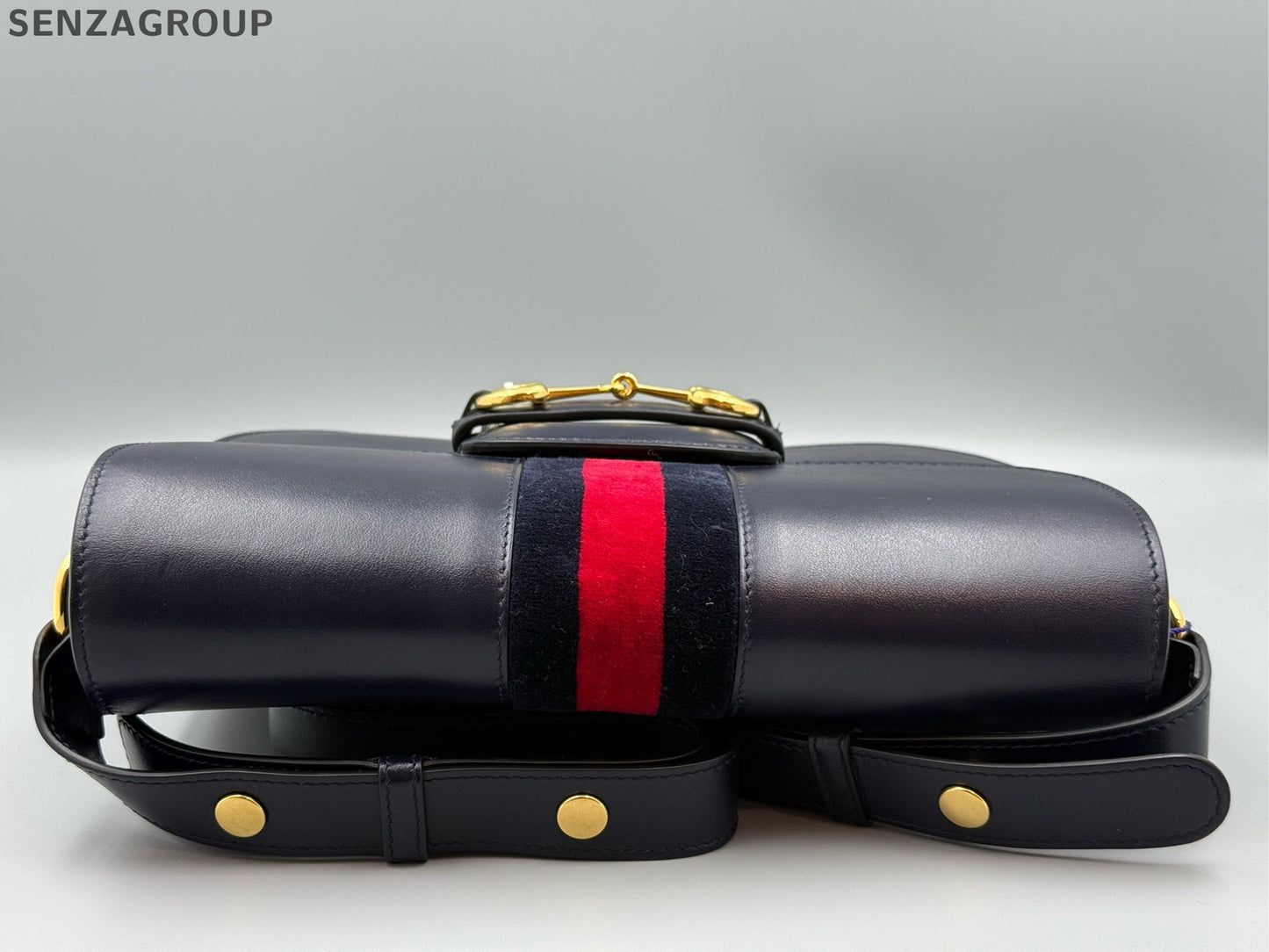 Gucci 1955 Shoulder Crossbody Bag Black Gold Classic Women's
