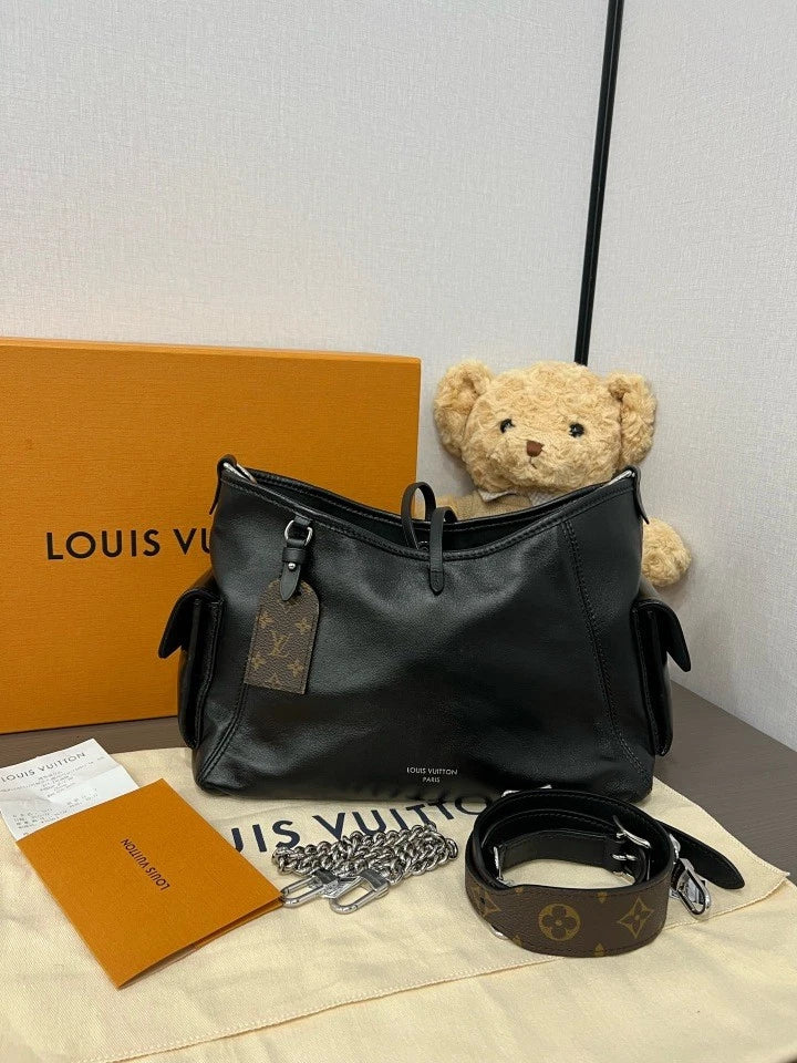 Louis Vuitton Black Small Carryall Cargo Tote Bag For Women