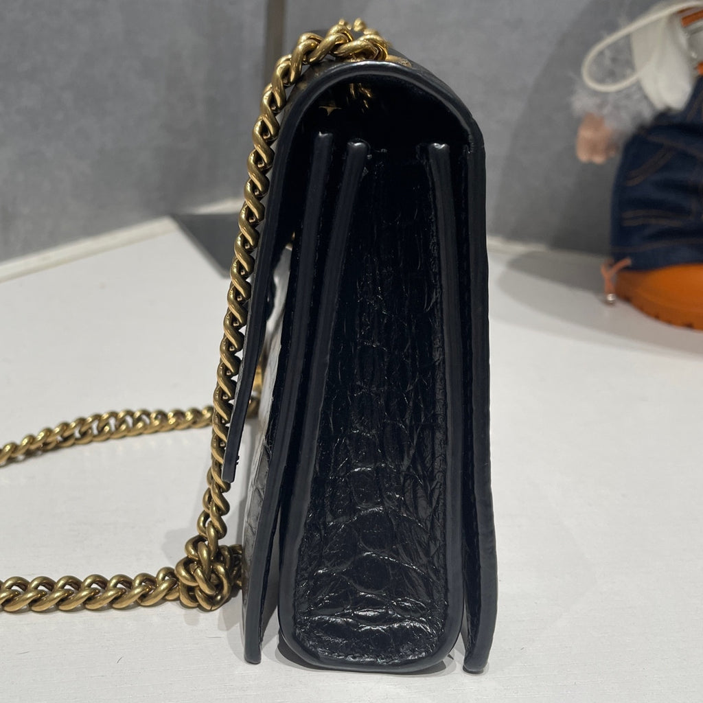 Balenciaga Crush Mini Black Gold Chain Shoulder Crossbody Bag