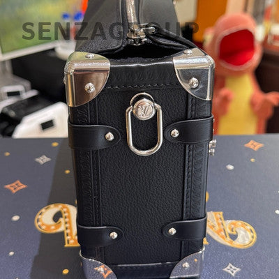 Louis Vuitton Black Silver Handbag Shoulder Bag Women Classic Fashion