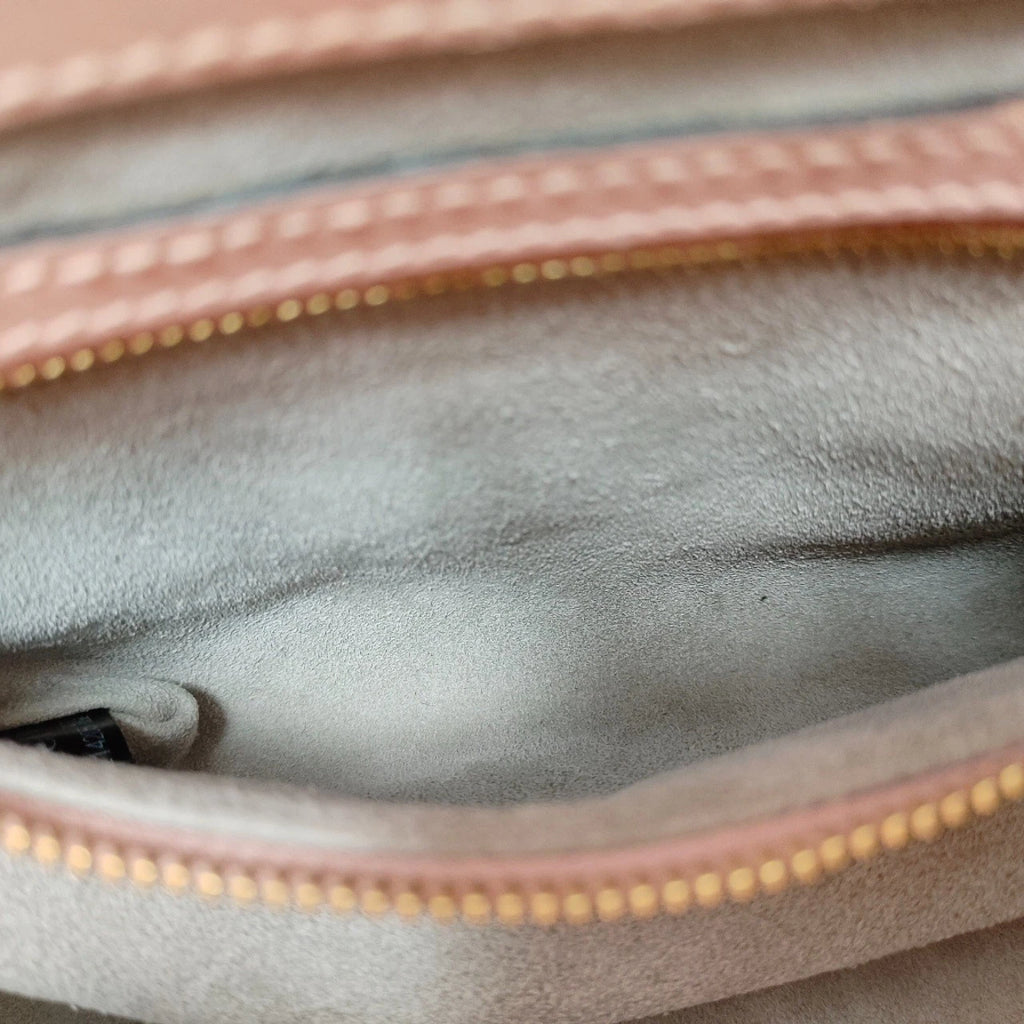 SJ0001 Gucci Nymphaea Pink Smooth Calfskin Bamboo Top Handle Bag XP02052