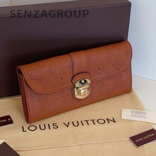 Louis Vuitton caramel color Long Wallet Leather Almost Brand NEW FULL SET