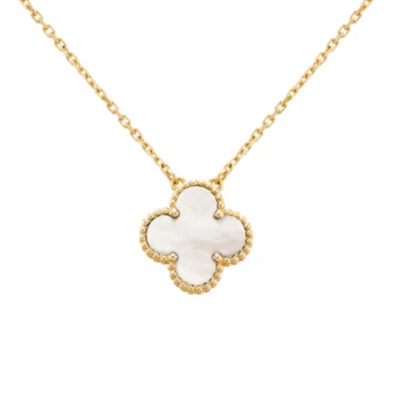 Van Cleef &amp; Arpels VCA Vintage Alhambra Necklace White Mother Of Pearl 18K YG