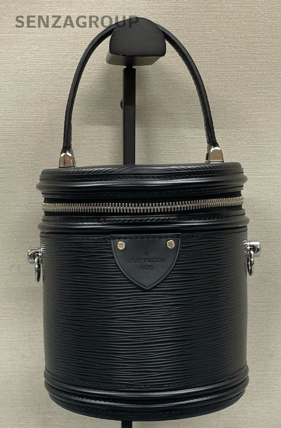 Louis Vuitton Epi Leather Bucket Top Handle Bag Crossbody Black Gold Women