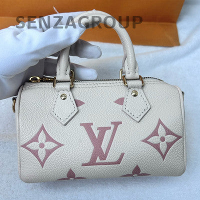 Louis Vuitton Speedy Nano Monogram White Pink Crossbody Bag Women