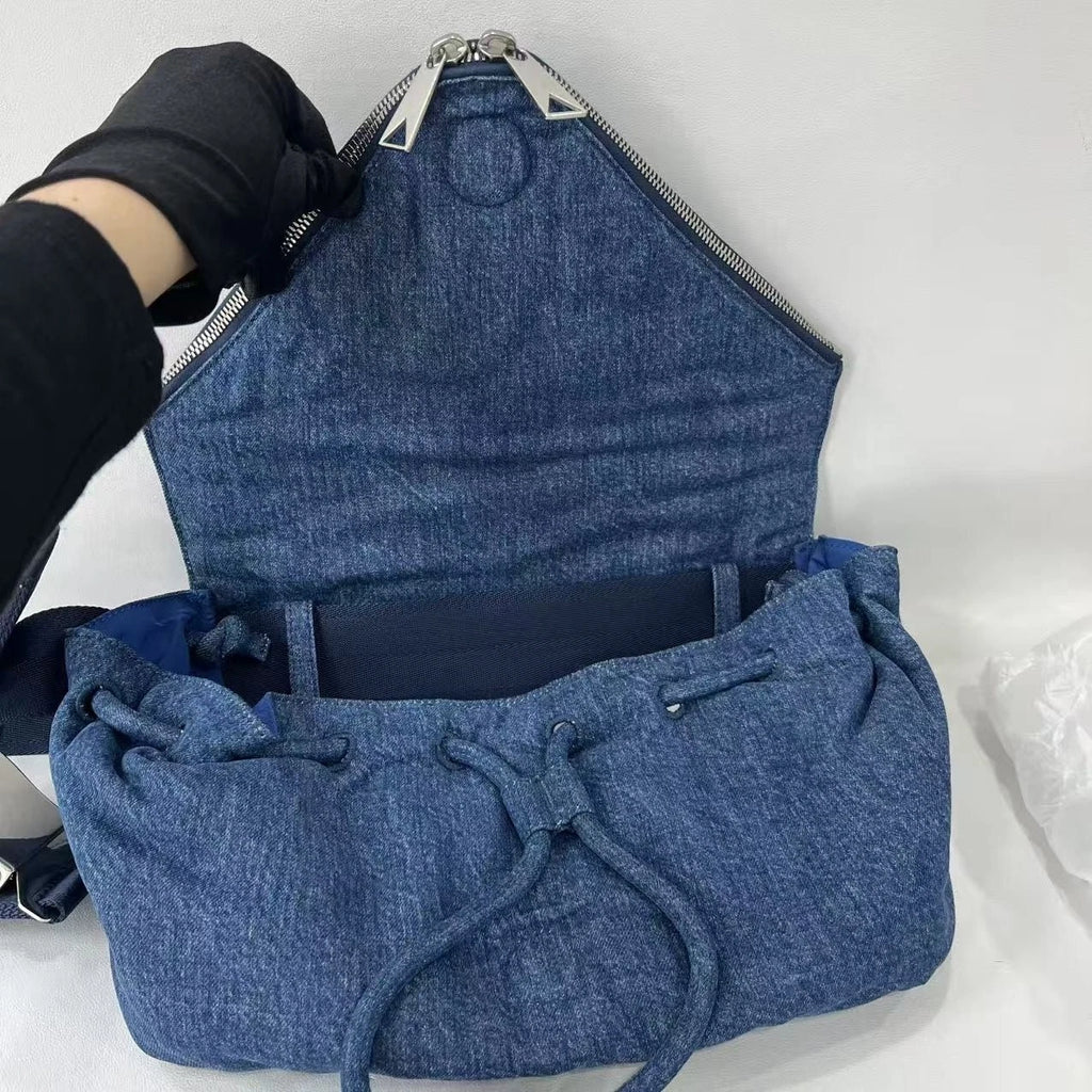 Bottega Veneta BEAK Denim Crossbody Bag For Women