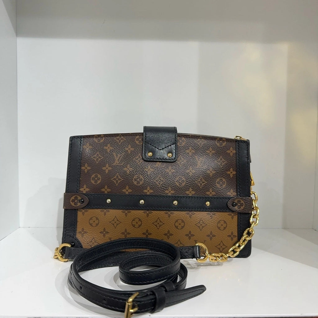 Louis Vuitton Monogram Canvas Trunk Clutch Crossbody Bag For Women