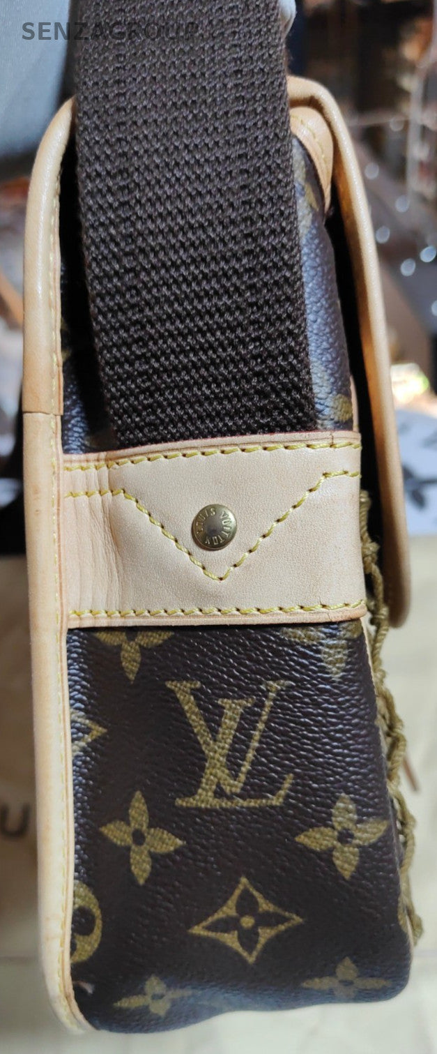 Louis Vuitton Cango Monogram Shoulder Bag Brown Gold Unisex Adults Classic