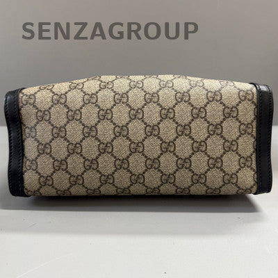 Gucci Small Padlock Chain Shoulder Bag Black Brown Gold Hardware