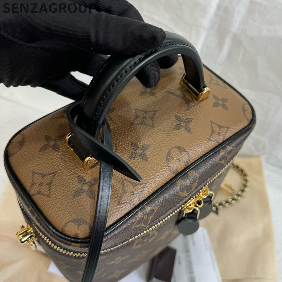 Louis Vuitton Monogram Vanity Chain Crossbody Bag Brown Women's Classic