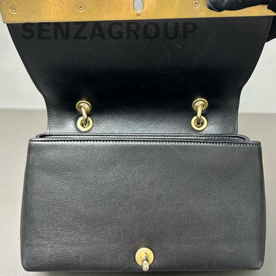 Chanel Quilted Lambskin Chain Shoulder Bag Black Gold Women Classic Fashion