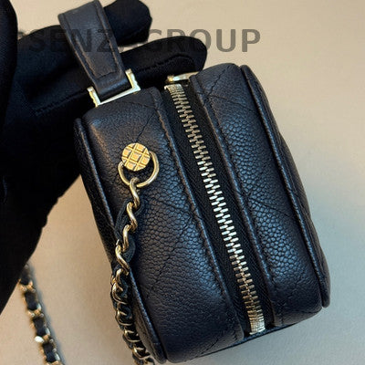 Chanel Black Gold Mini Camera Bag Chain Shoulder Crossbody Bag Women