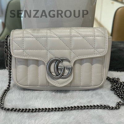 Gucci GG Marmont Mini Chain Shoulder Bag Silver Women's Classic