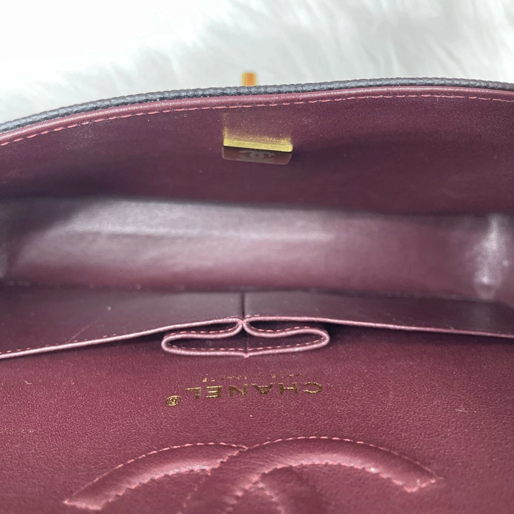CHANEL Classic CF Black Leather Shoulder Crossbody Bag For Women