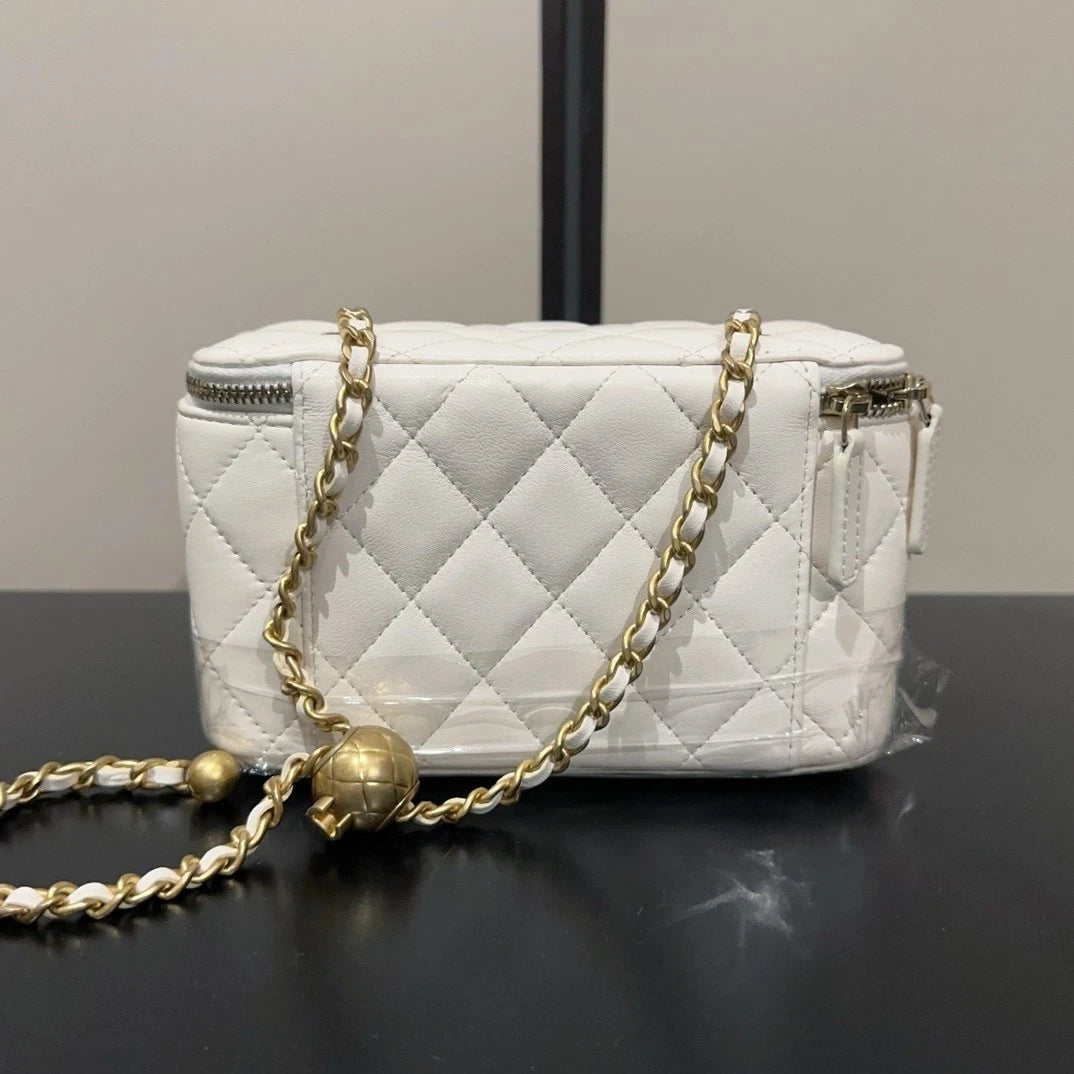 Chanel Vanity Lambskin Shoulder Bag Crossbody Excellent