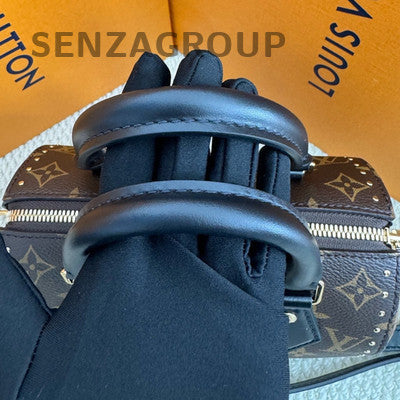 Louis Vuitton Speedy 20 Trunk Monogram Brown Handbag Chain Strap Classic