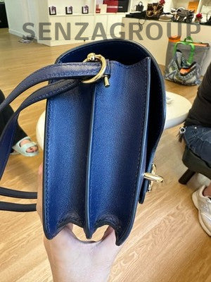 Hermès Roulis Swift Calfskin Blue Gold Shoulder Bag Classic Women