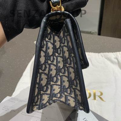 Dior Montaigne 30 Oblique Chain Shoulder Bag Blue Gold Women's Classic