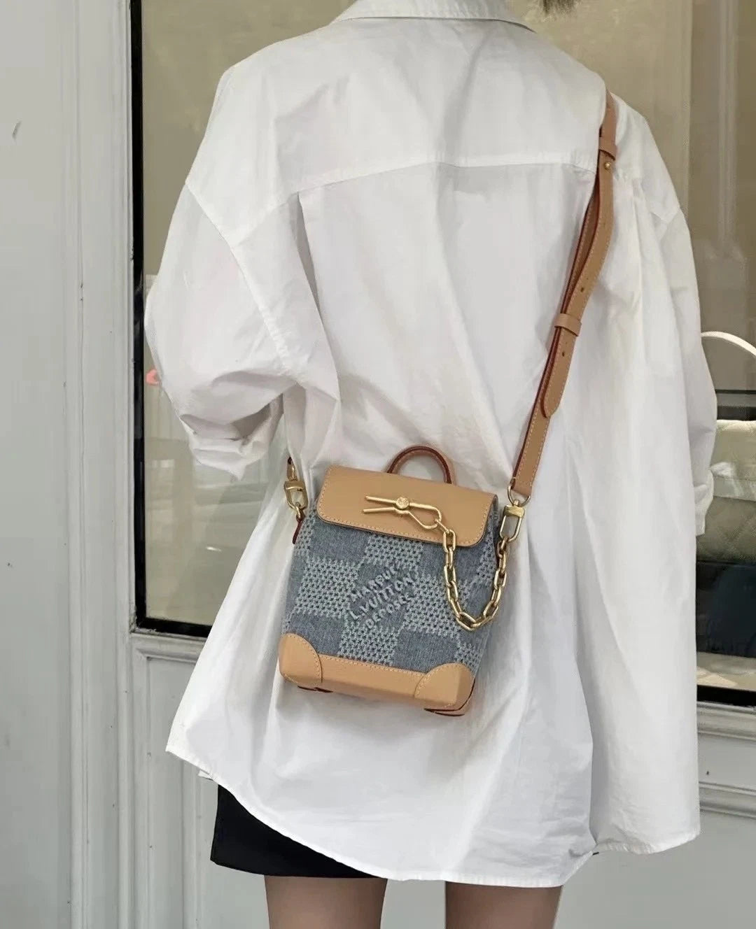 Louis Vuitton Damier Denim 3D Checkered Mini Backpack For Women