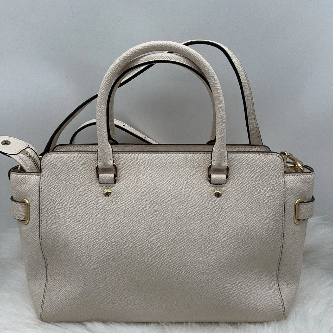 Coach Blare Women White Leather Rivet Patchwork Shoulder Handbag Crossbody Bag