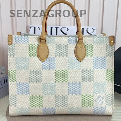 Louis Vuitton Colorful Damier Onthego MM Tote Bag Women Fashion