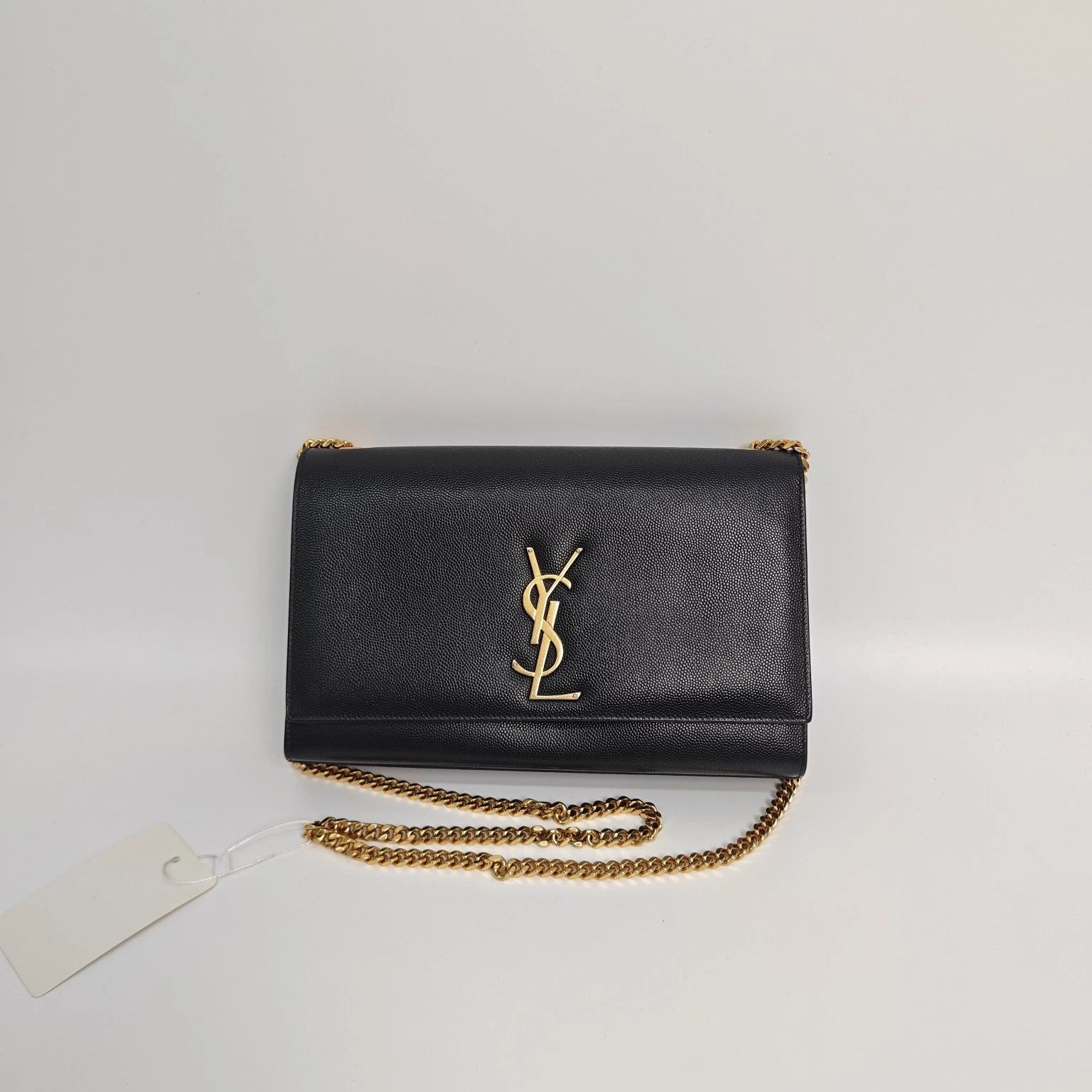 Saint Laurent Kate Medium Black Caviar Leather Shoulder Bag For Women