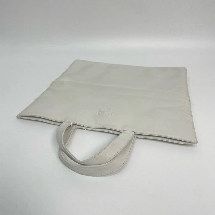Loewe Women's White Calfskin Handbag Tote Briefcase Pre-owned