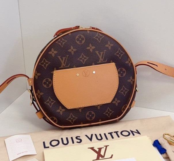 Louis Vuitton Monogram Soft Round Bag MM Shoulder Bag Crossbody Brown Gold Women