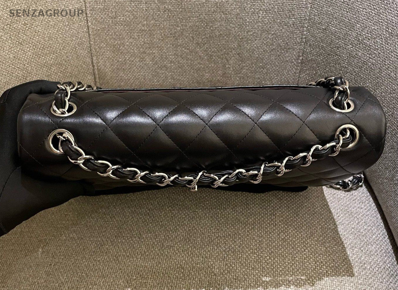 Chanel Classic Flap Jumbo Lambskin Chain Shoulder Bag Crossbody Black Women
