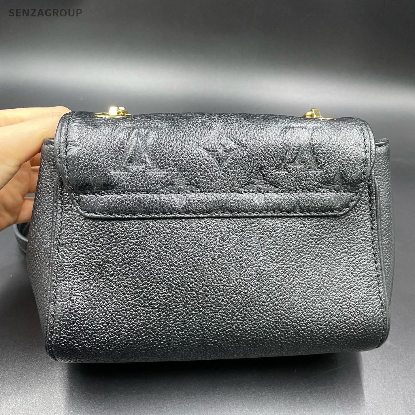 Louis Vuitton Monogram Empreinte Chain Shoulder Bag Black Gold Women Classic