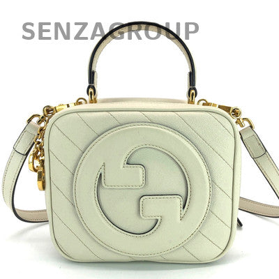 Gucci Blondie White Gold Buckle Leather Camera Crossbody Bag
