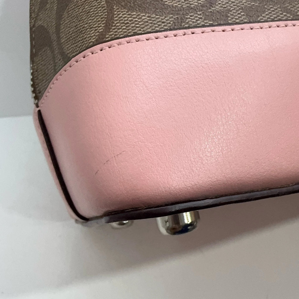 Coach Signature PVC Canvas Large Dome Shoulder Crossbody Bag For Women