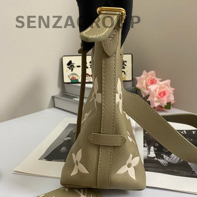 Louis Vuitton Small Carryall Green Gold Shoulder Crossbody Bag Women Fashion