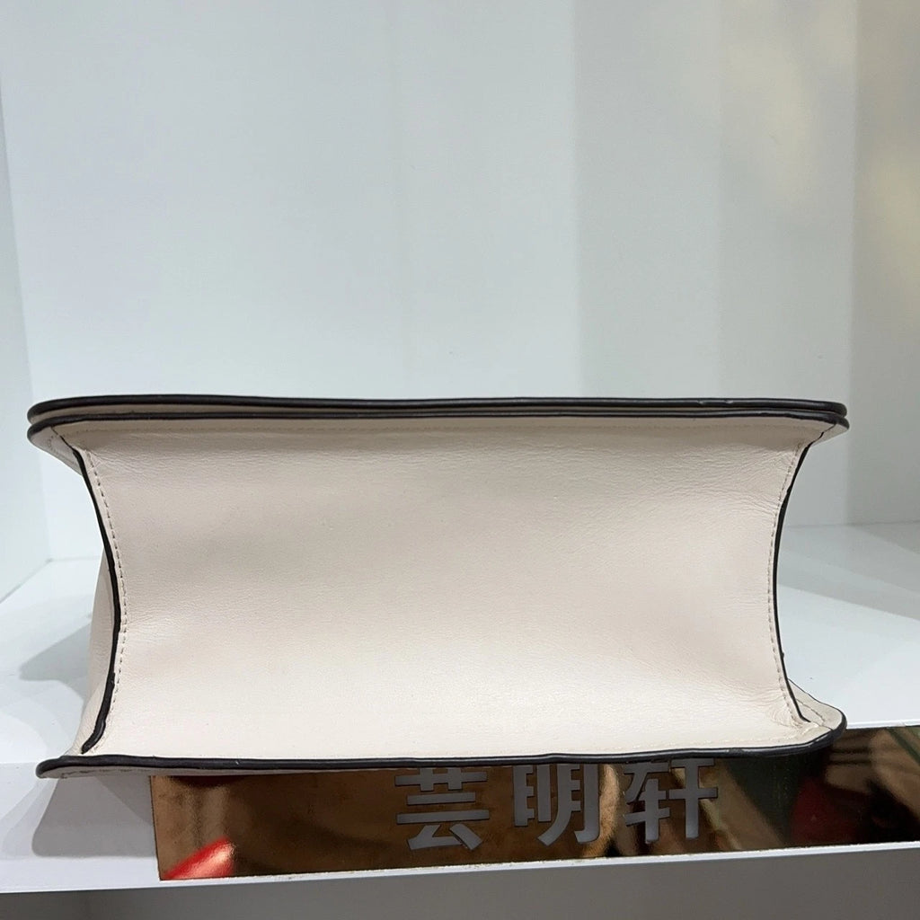 Coach White Leather 23cm Women's Handbag Shoulder Crossbody Bag