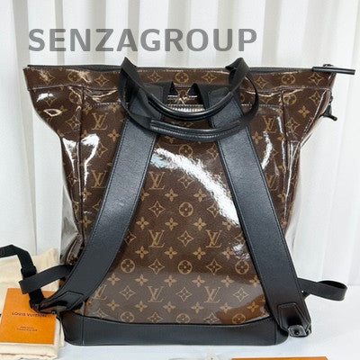 Louis Vuitton Zipped Tote Backpack Brown Black Unisex Classic Bag