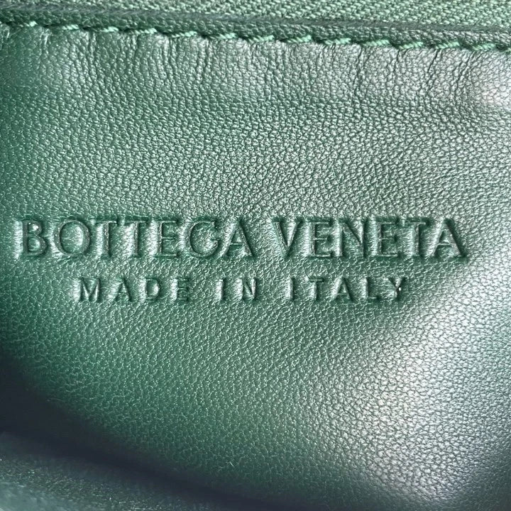 Bottega Veneta Cassette Green Lambskin Woven Shoulder Crossbody Women