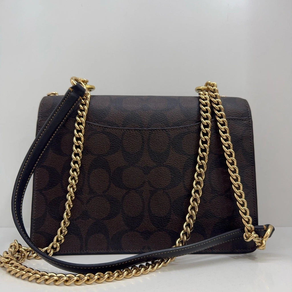 Coach Klare22 Monogram Canvas Leather Chain Shoulder Crossbody Bag For Women