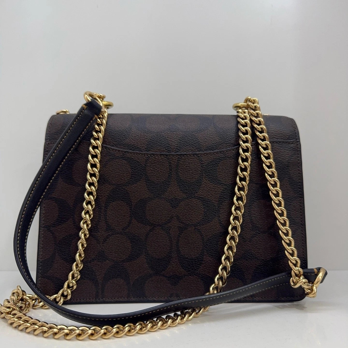 Coach Klare22 Monogram Canvas Leather Chain Shoulder Crossbody Bag For Women