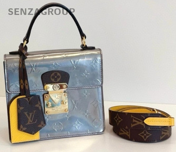 Louis Vuitton Spring Street Epi Leather Top Handle Shoulder Crossbody Bag Silver