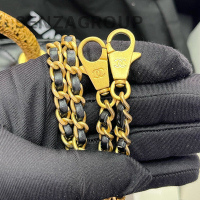 Chanel 22A Coco Handle Mini Black Gold Handbag Shoulder Crossbody Bag