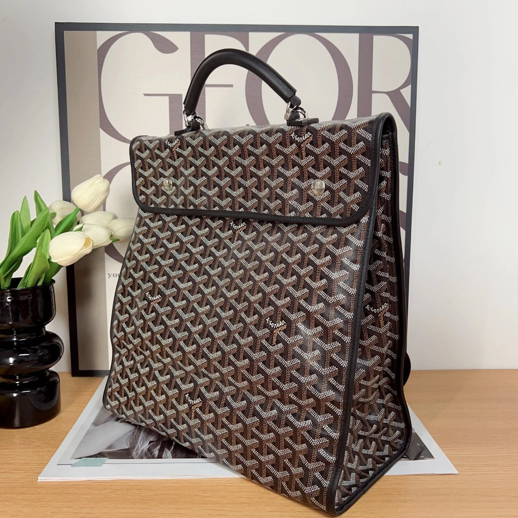 Goyard Black Monogram Backpack for Unisex Excellent