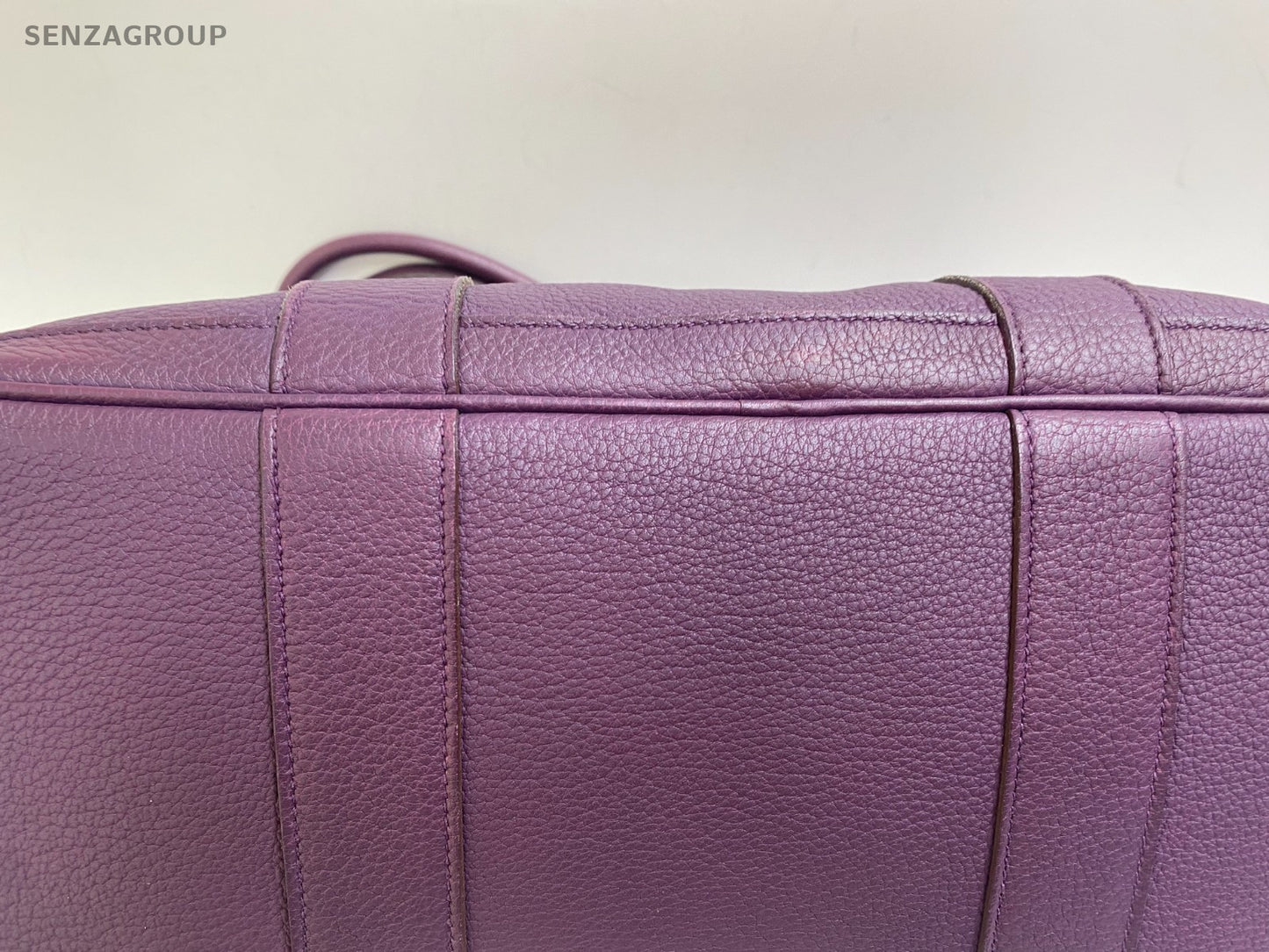 Hermes Garden Party36 Top Handle Bag Purple Silver Used Women Classic Fashion